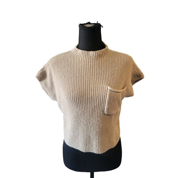 Free People Beach 100% Cotton Short Sleeve Cropped Top Size XS Modern Lagenlook - Picture 1 of 10